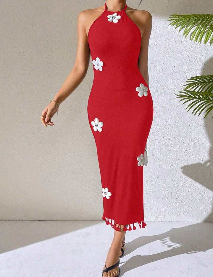 Shein bordó midi ruha
