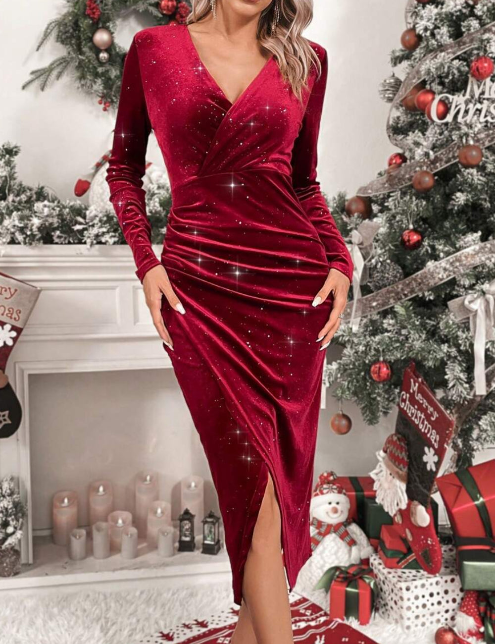 Rochie midi Shein, vișiniu