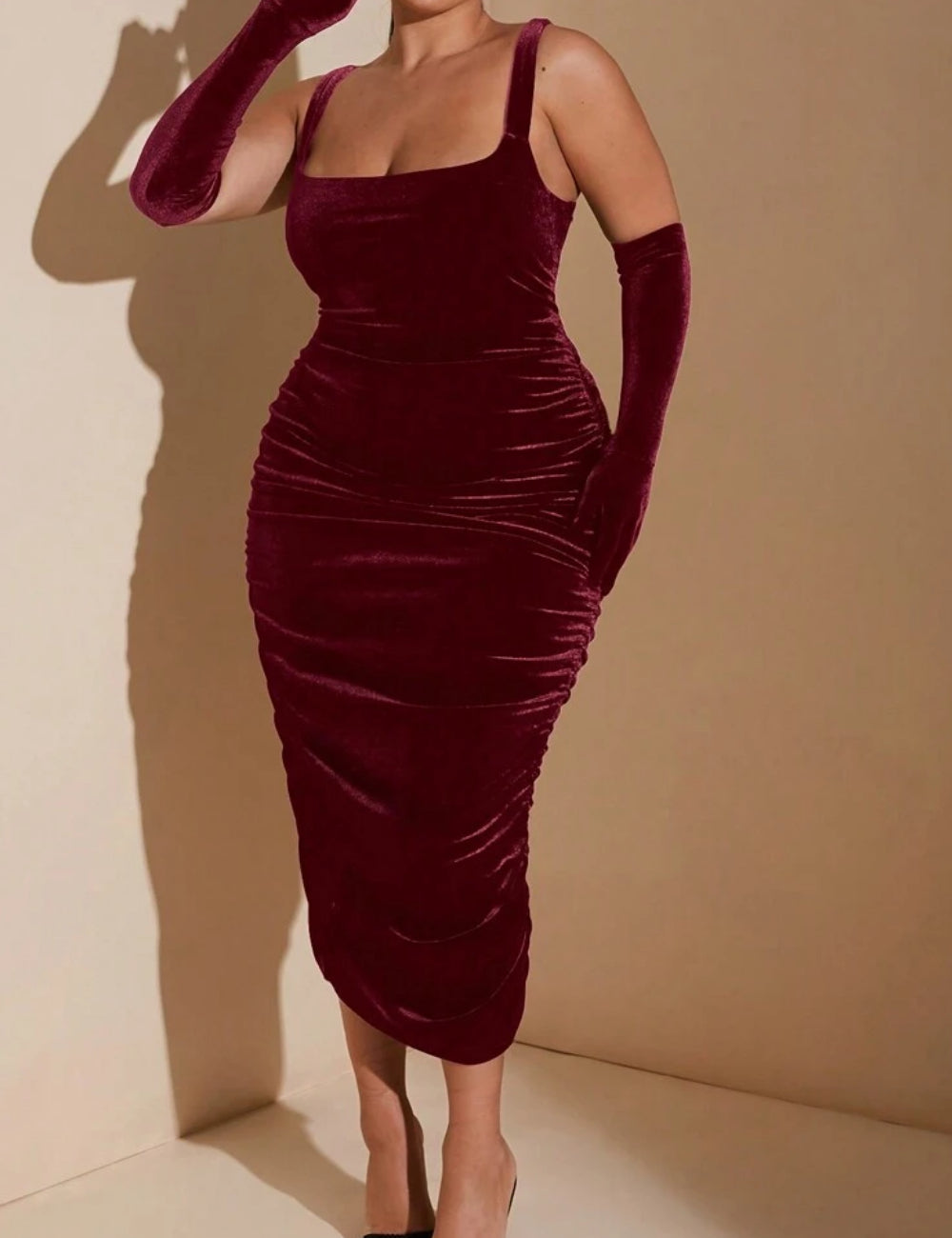 Rochie midi Shein, vișiniu