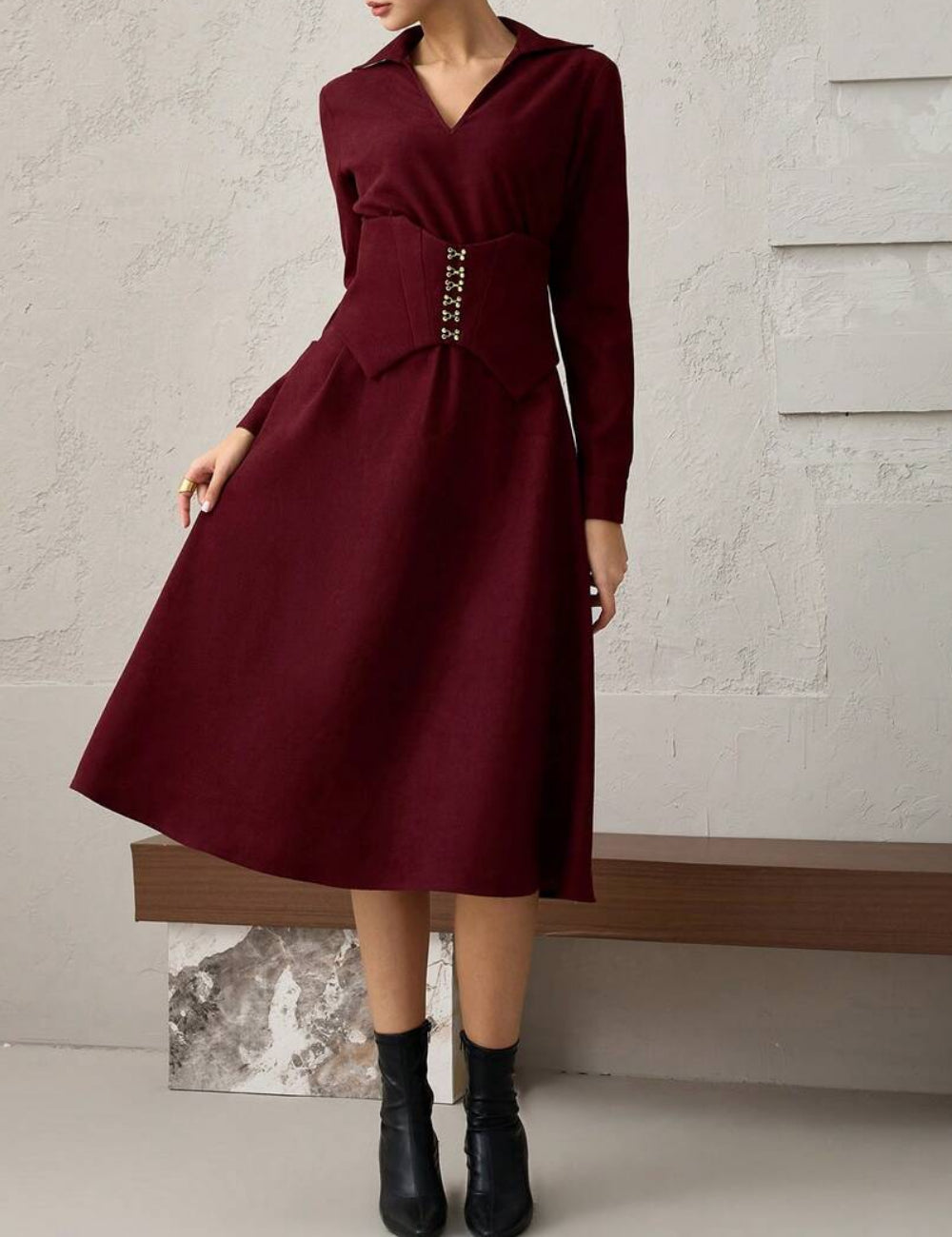 Rochie midi Shein, vișiniu