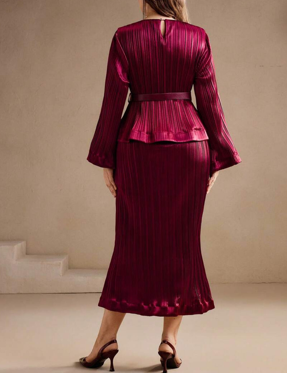 Shein Anewsta midi ruha, bordó
