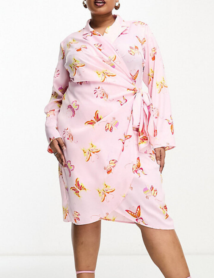 Rochie midi SOMETHING NEW, roz