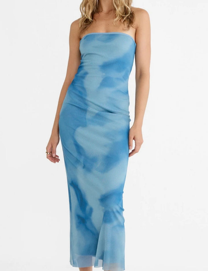 Stradivarius midi ruha, kék