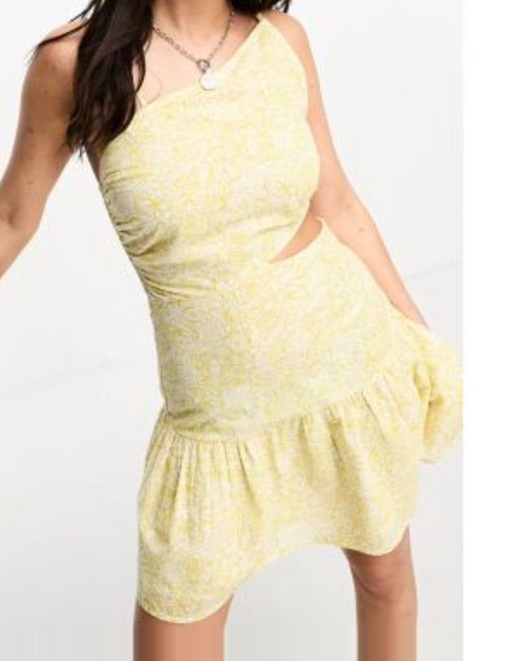 Stradivarius midi ruha, sárga