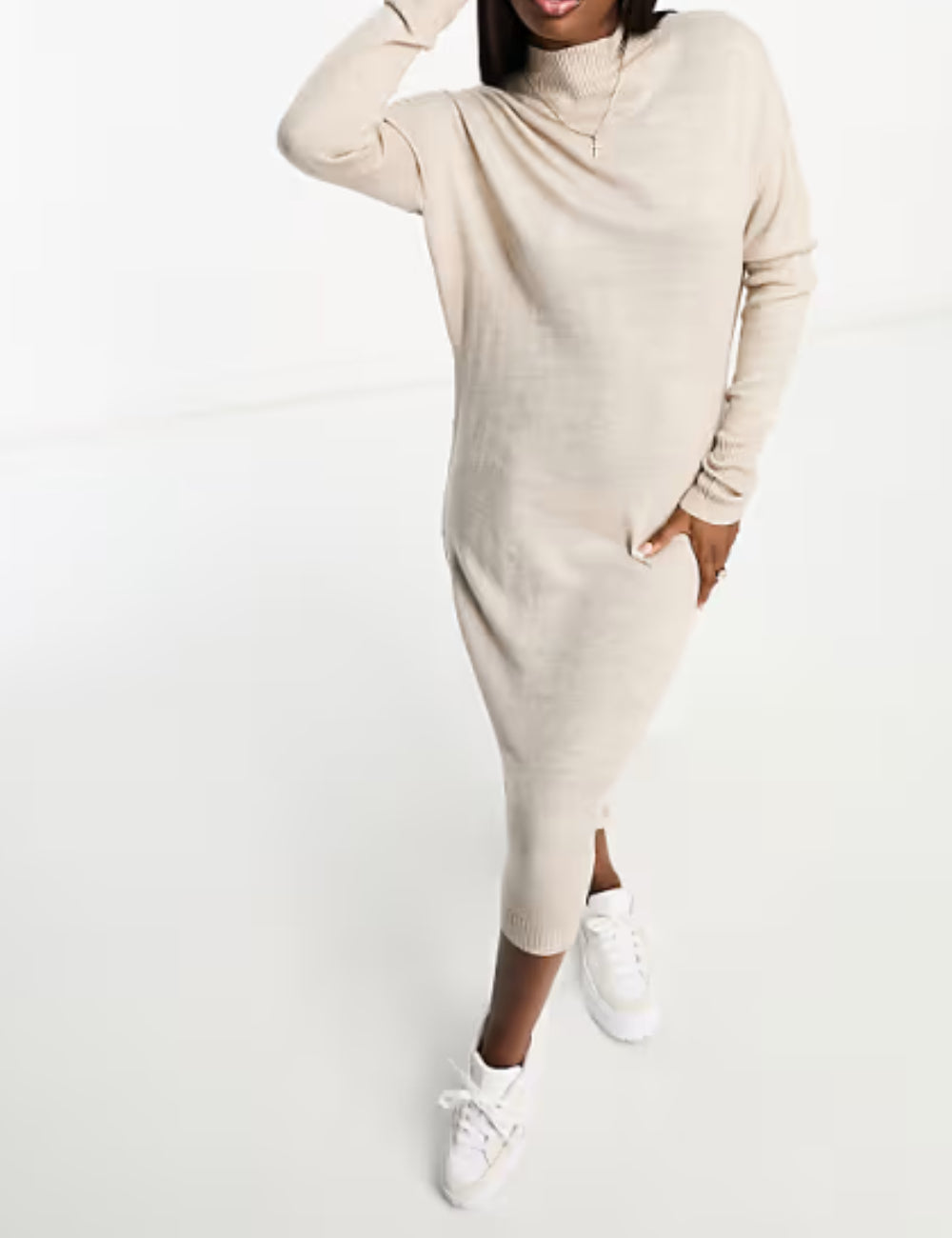 Threadbare bézs midiruha