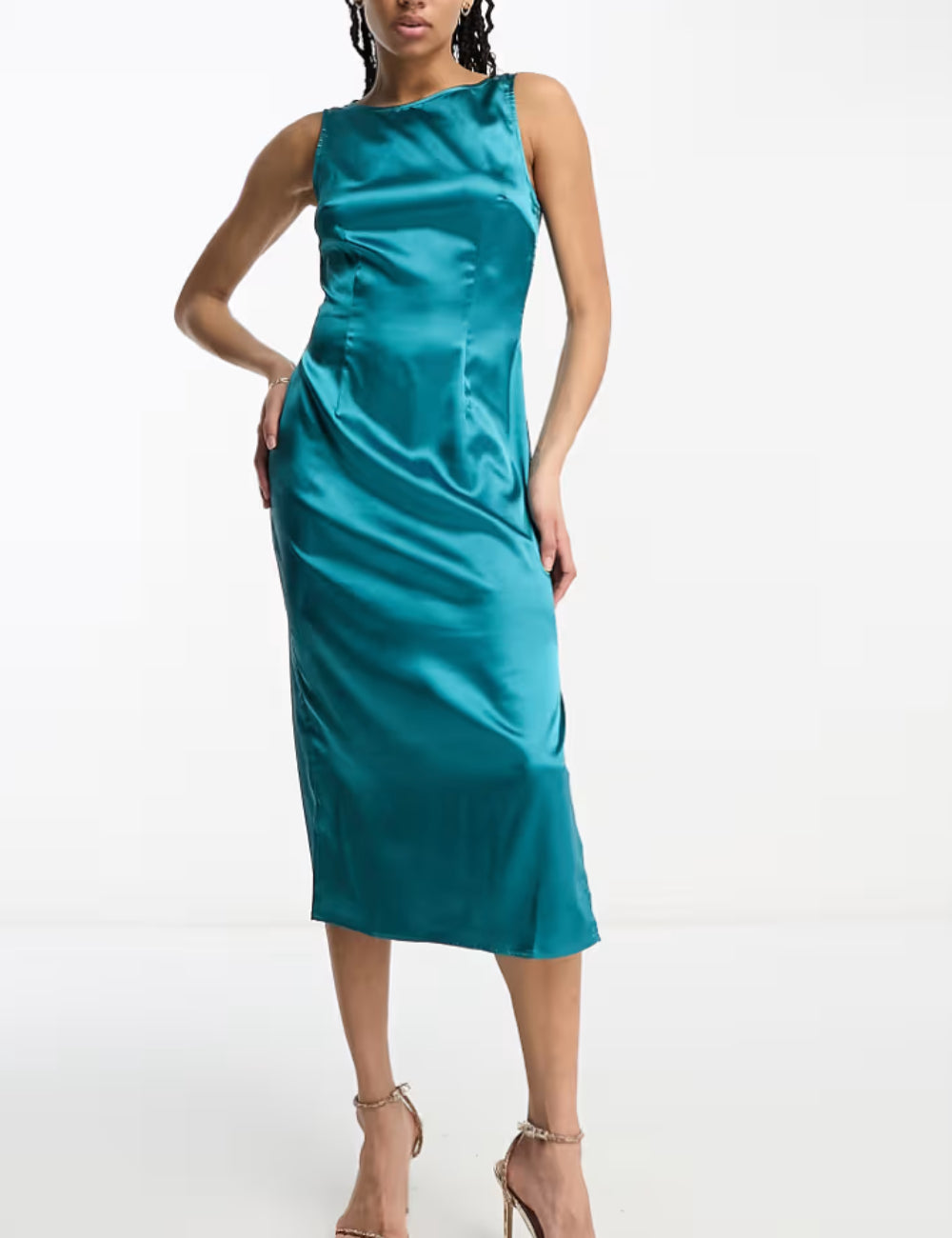 Urban Threads midi ruha, kék