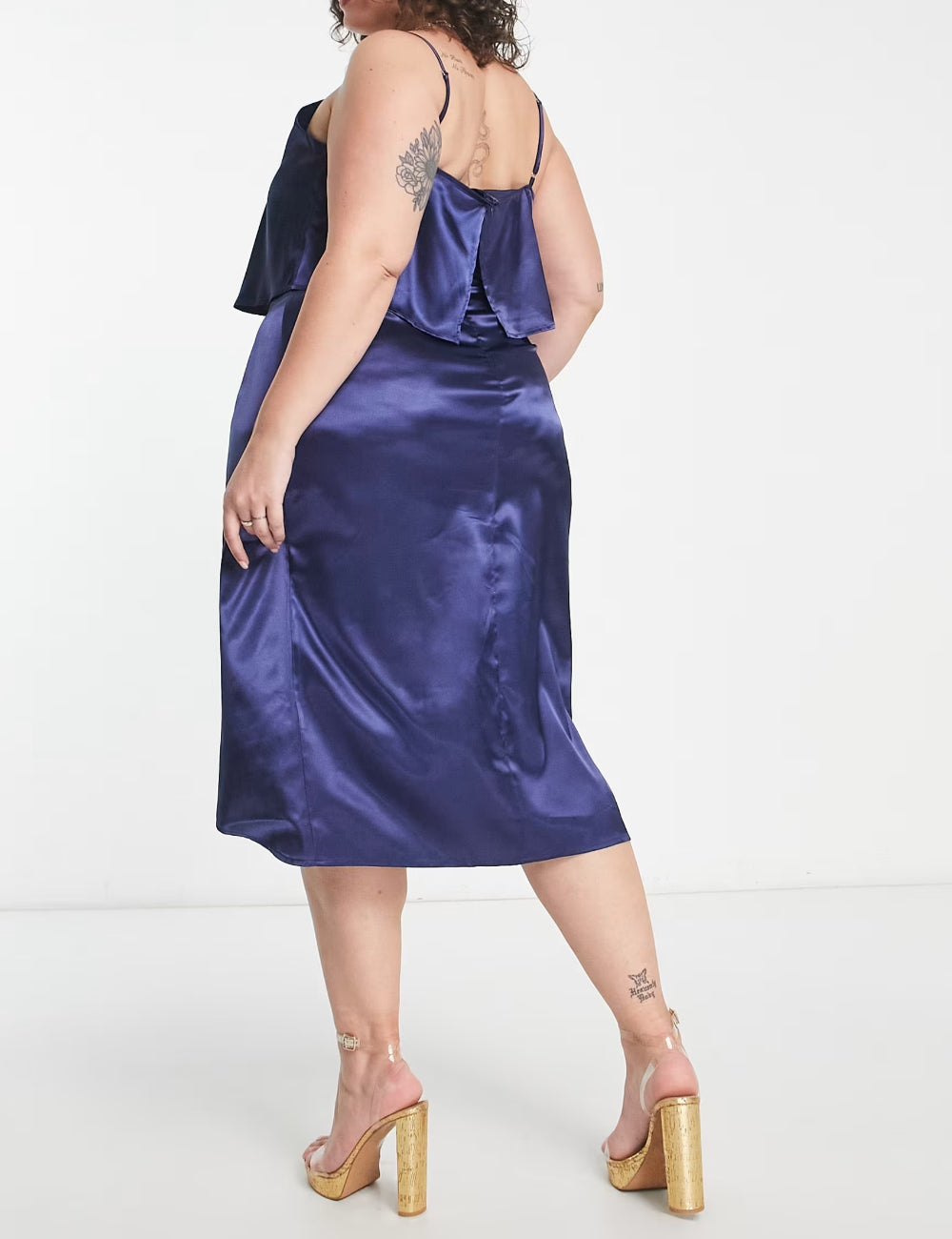 Urban Threads midi ruha, kék