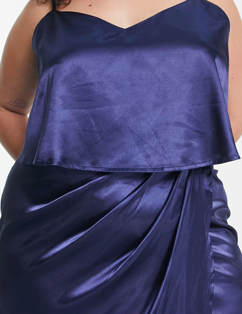 Urban Threads midi ruha, kék