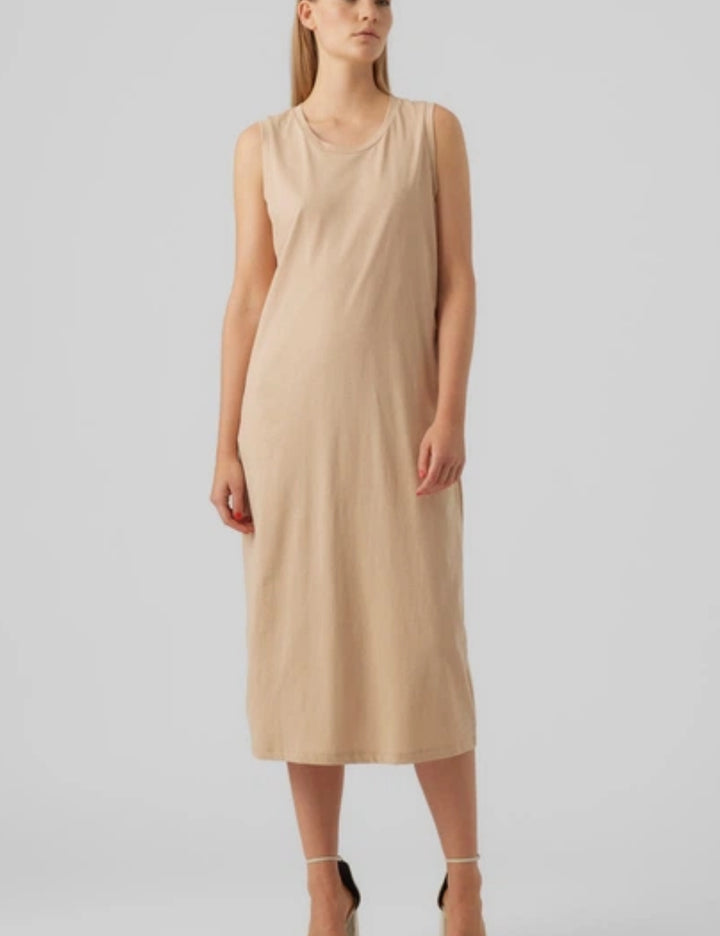 Vero Moda midi ruha, bézs