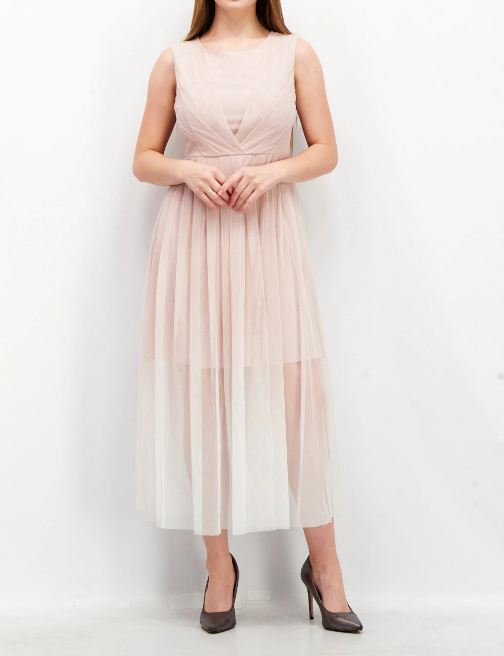 Vero Moda midi ruha, rózsaszín