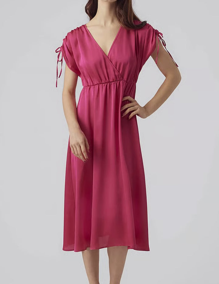 Vero Moda midi ruha, rózsaszín