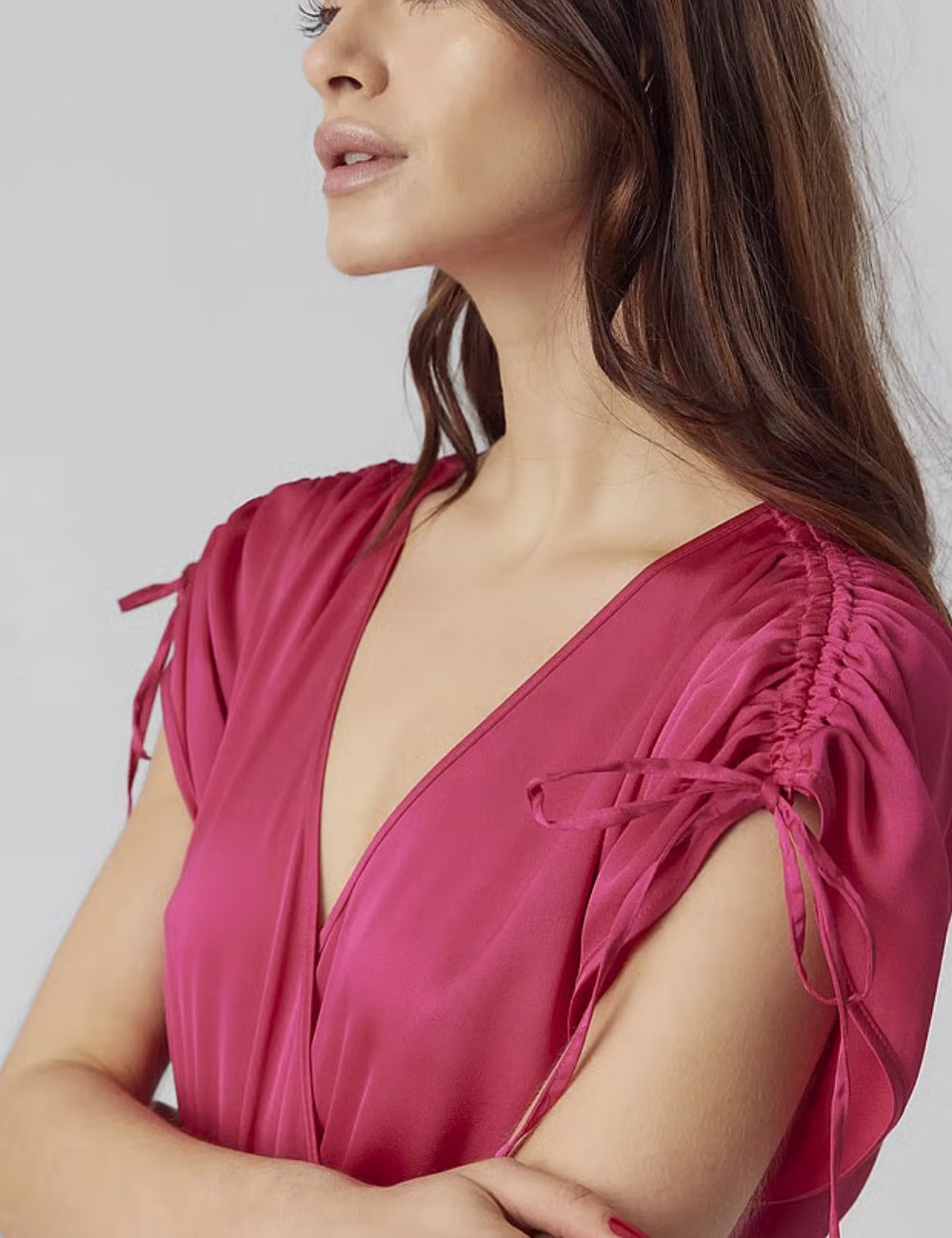 Vero Moda midi ruha, rózsaszín