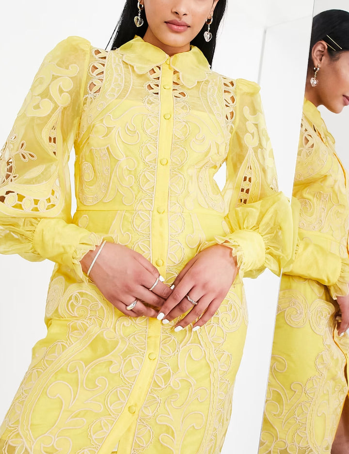 ASOS mini ruha, sárga