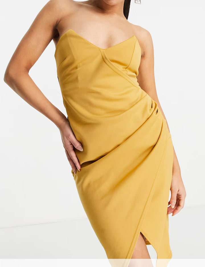 ASOS mustársárga miniruha