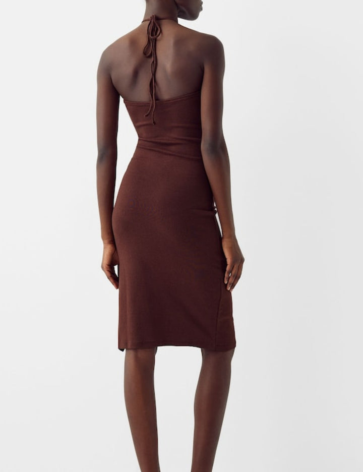 Bershka mini dress, brown
