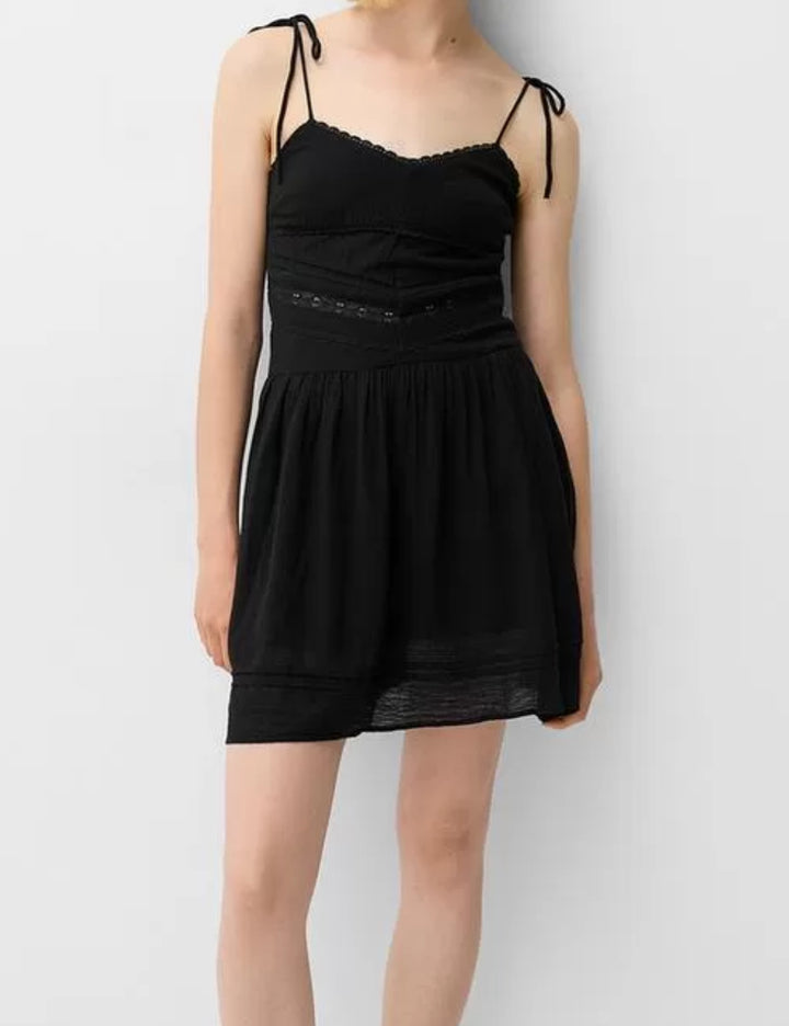 Bershka mini ruha, fekete