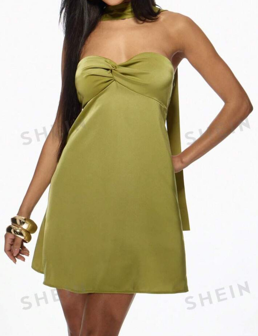 Missguided by Shein mini ruha, olívazöld