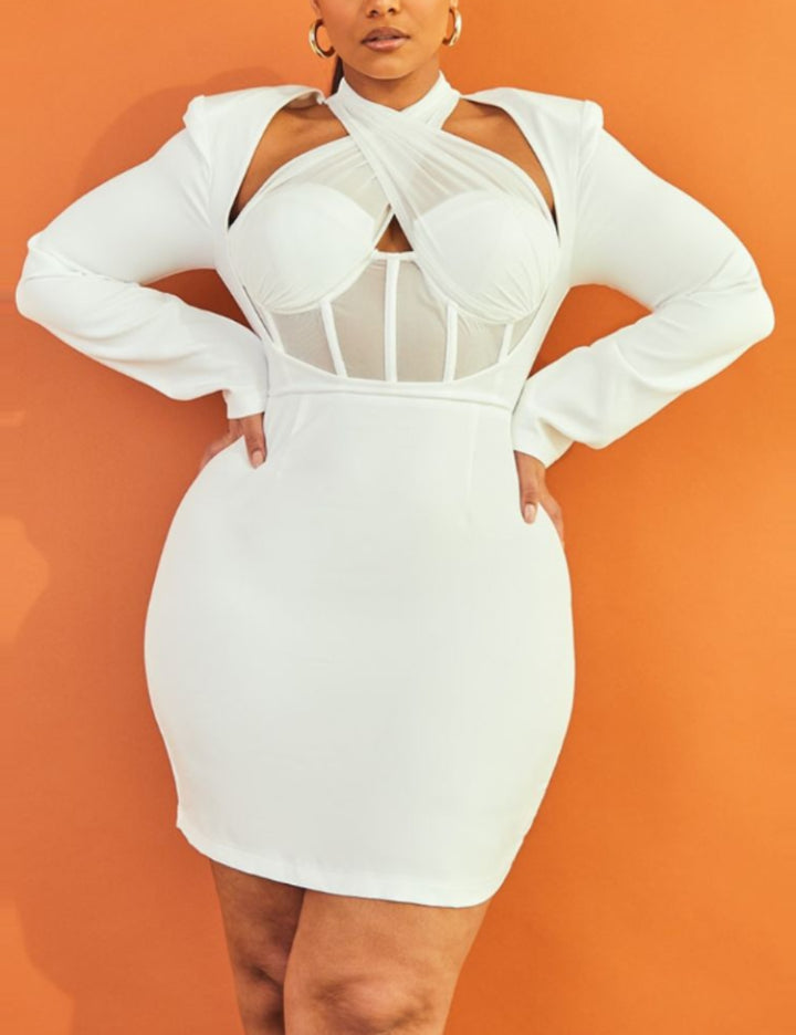 PRETTYLITTLETHING mini ruha, fehér