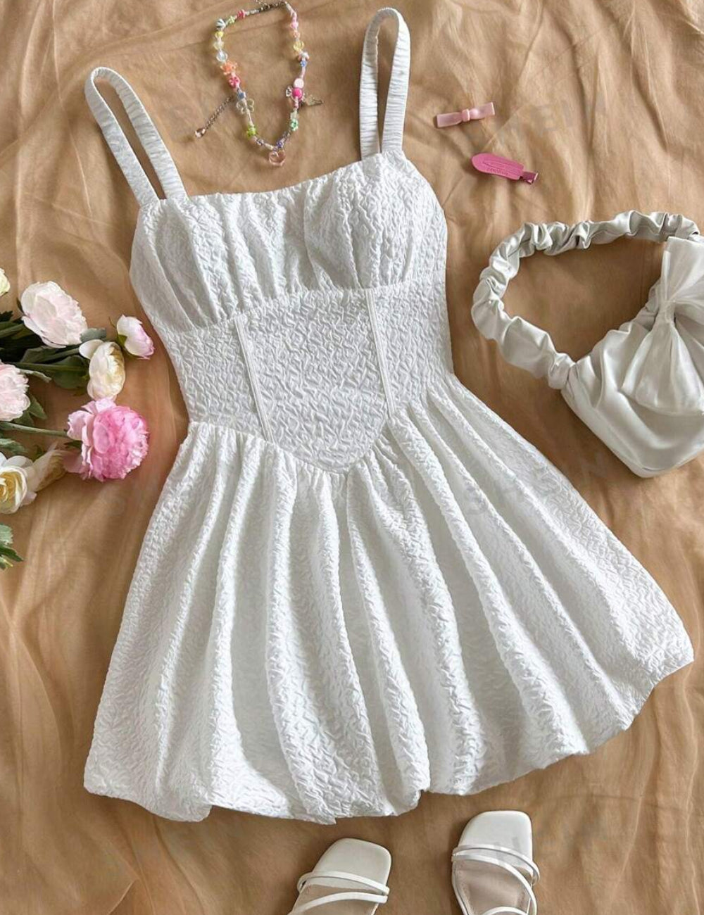 Shein mini dress, white