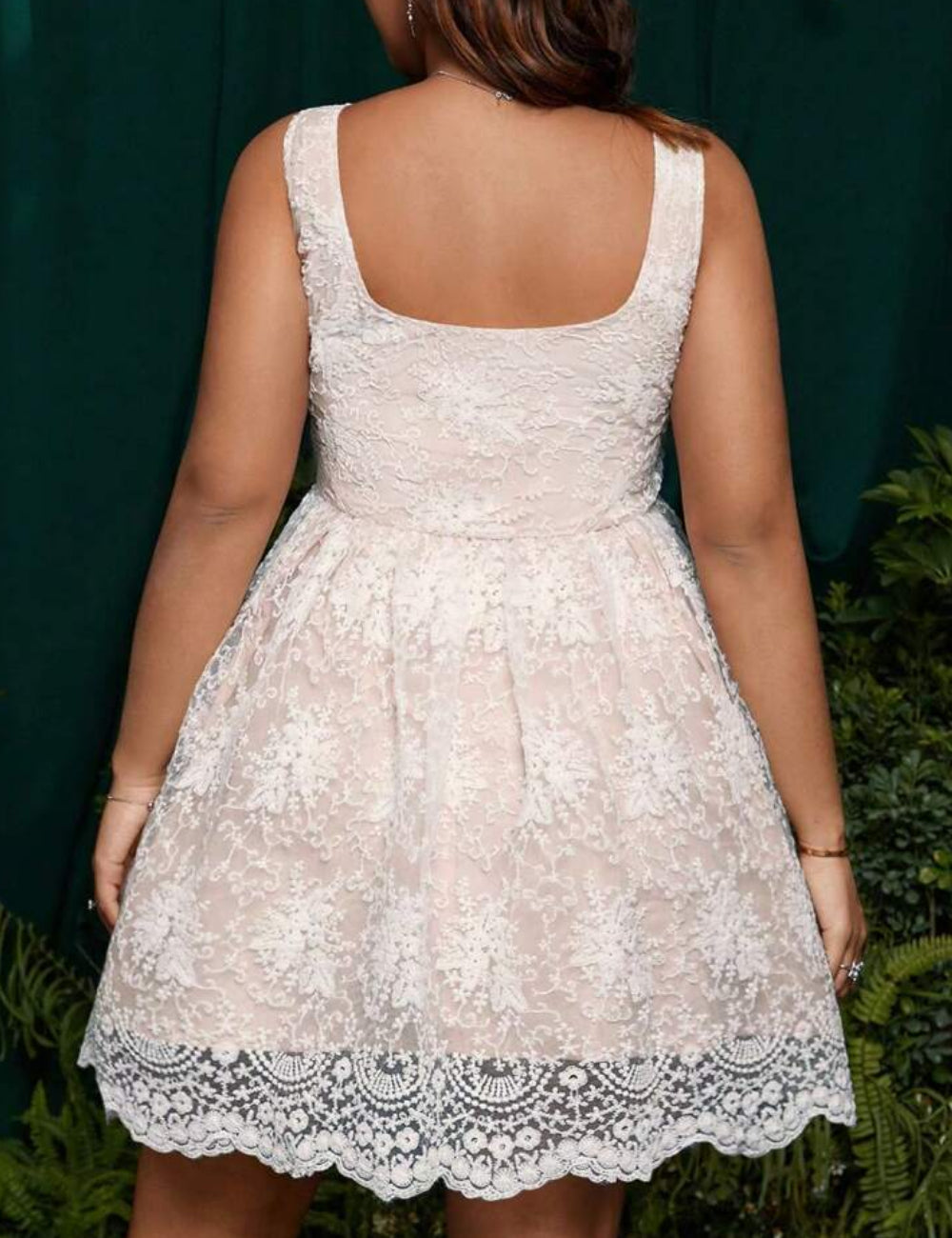 Shein Curve+ miniruha, fehér