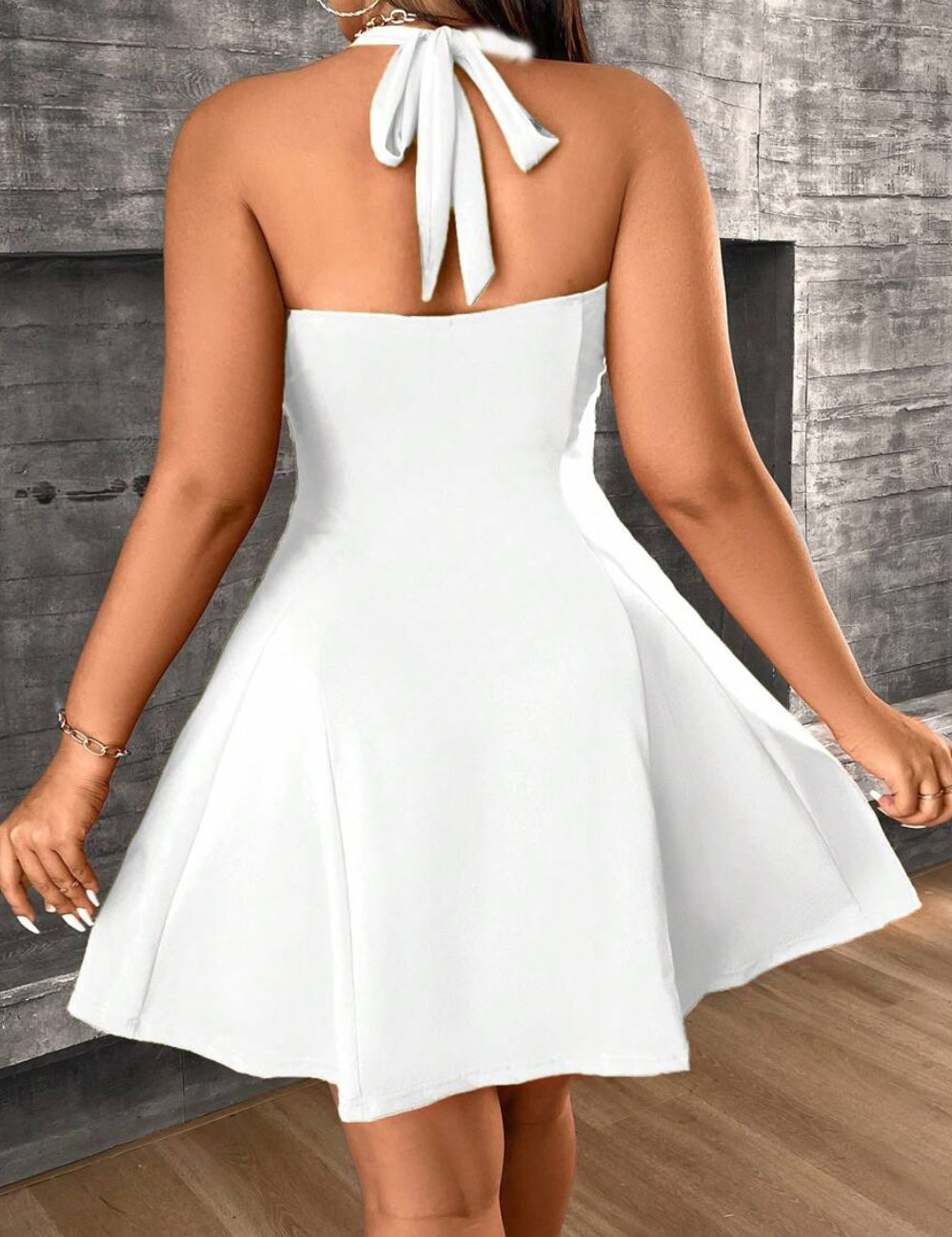Shein Curve+ miniruha, fehér