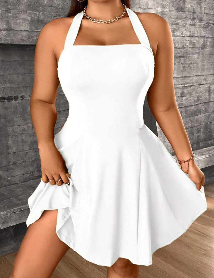 Shein Curve+ miniruha, fehér