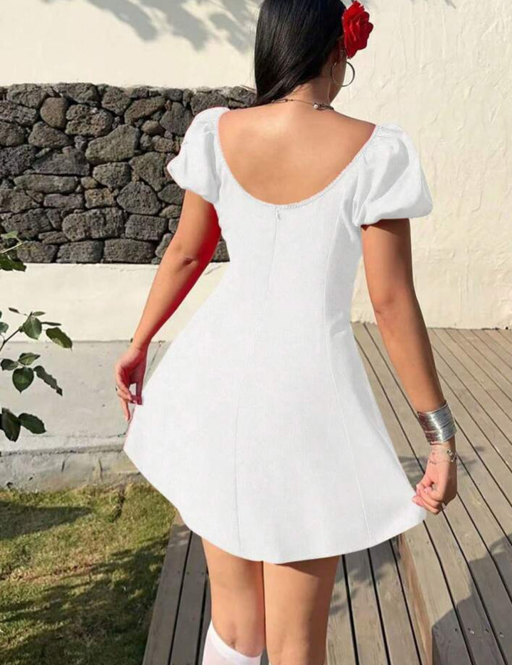 Shein Curve+ miniruha, fehér