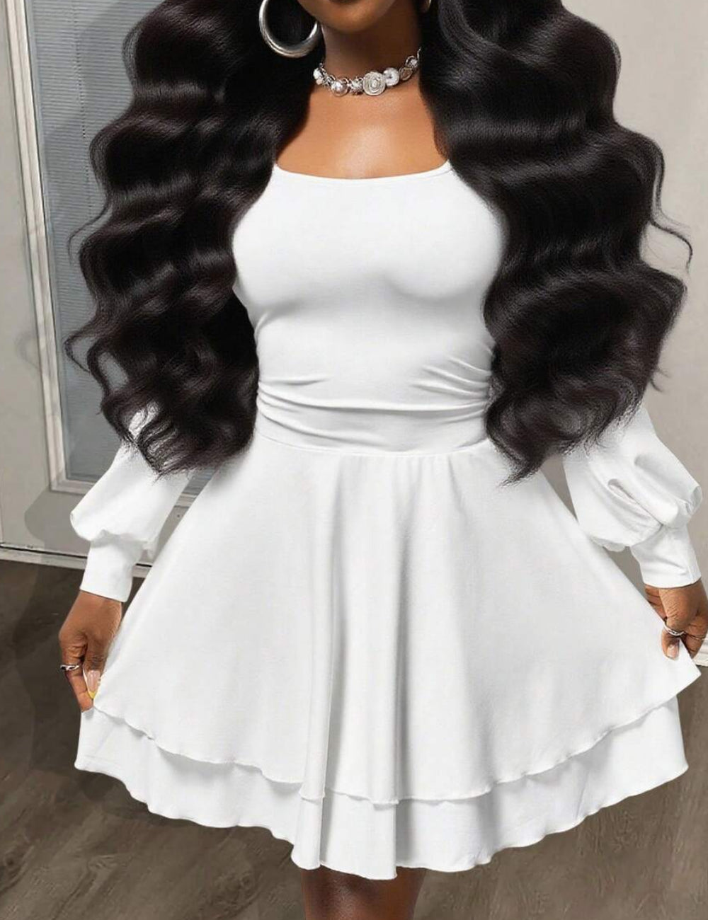 Shein mini ruha, fehér
