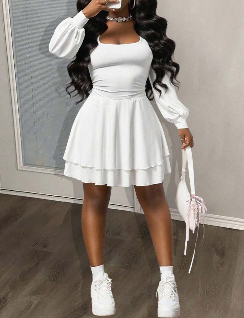 Shein mini ruha, fehér