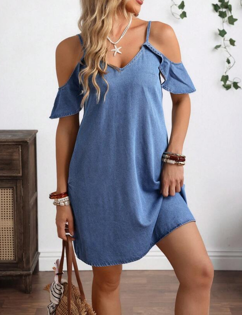 Shein mini ruha, kék