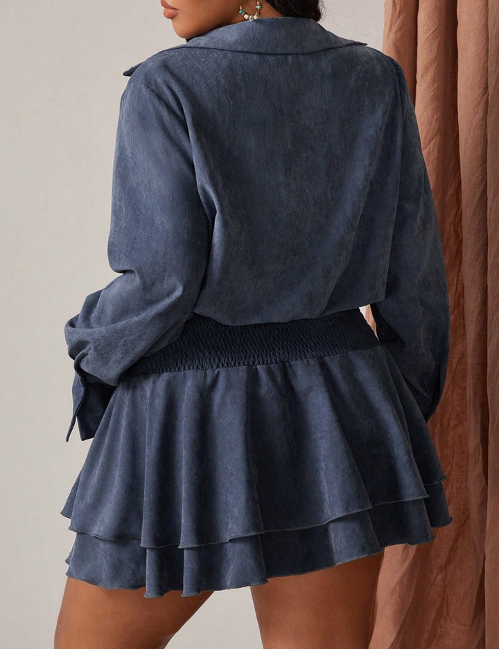 Shein Curve+ miniruha, kék