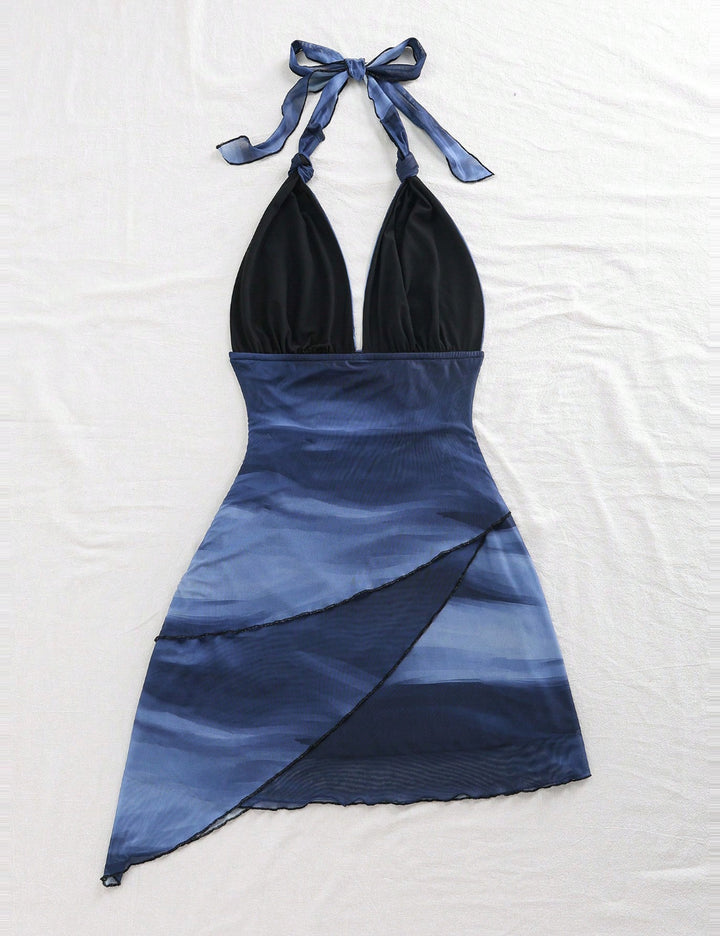 Shein Curve+ miniruha, kék