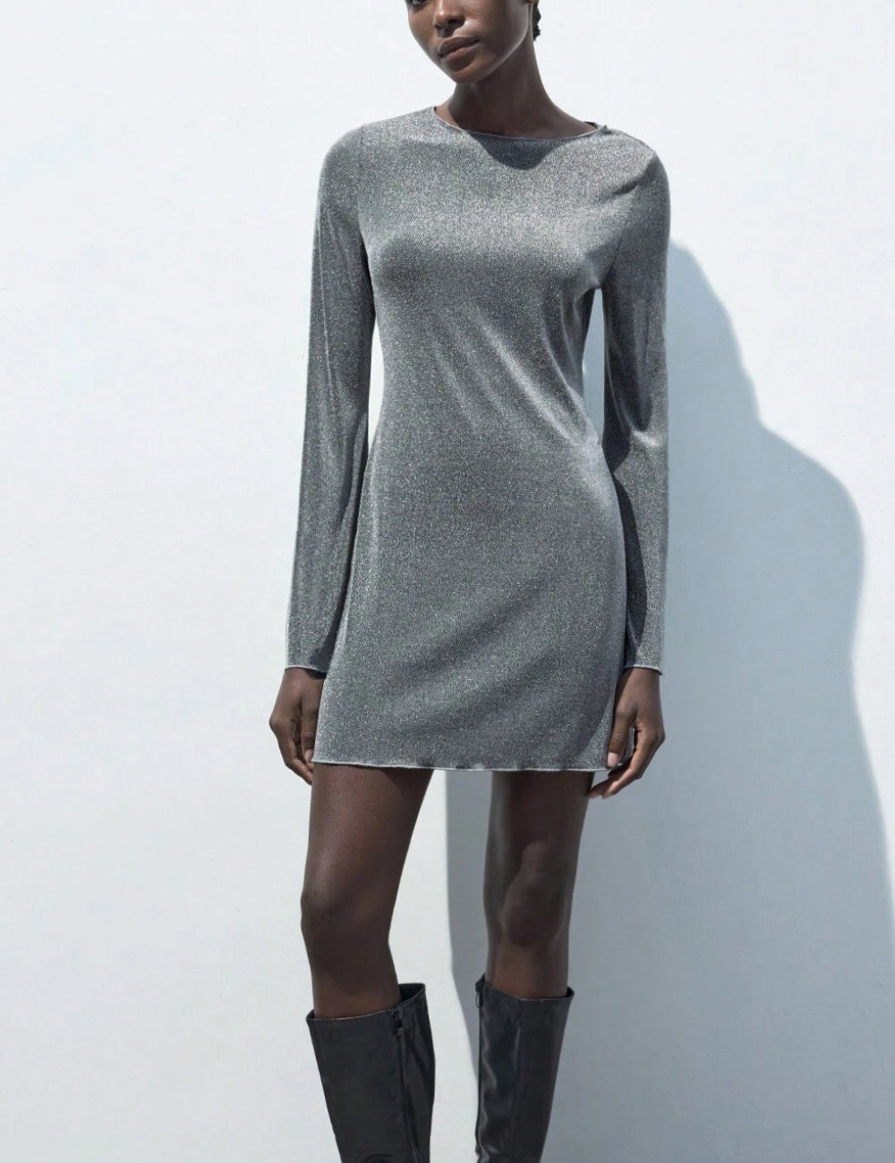 Rochie mini Shein, argintiu