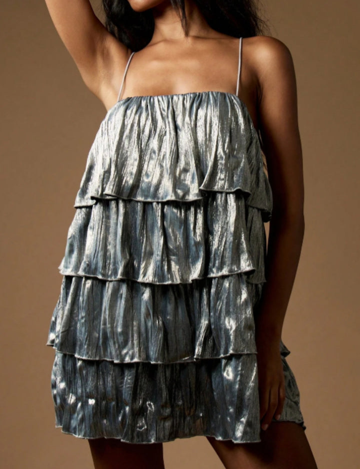 Shein Missguided miniruha, ezüstszínű