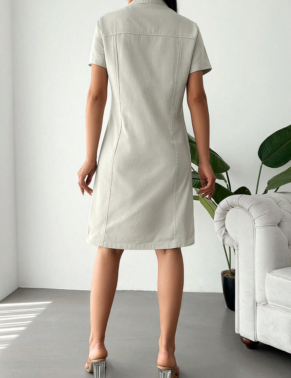 Shein mini dress, beige