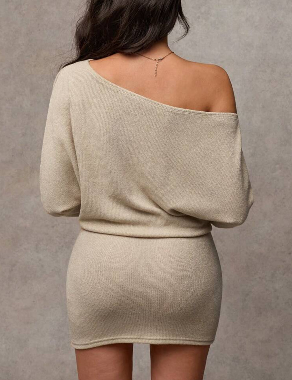 Shein mini ruha, bézs