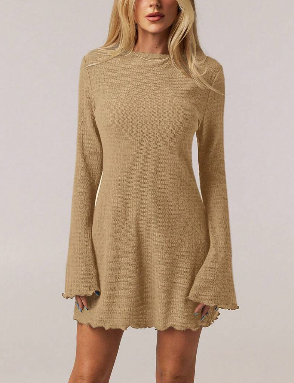 Shein Forever 21 mini ruha, bézs