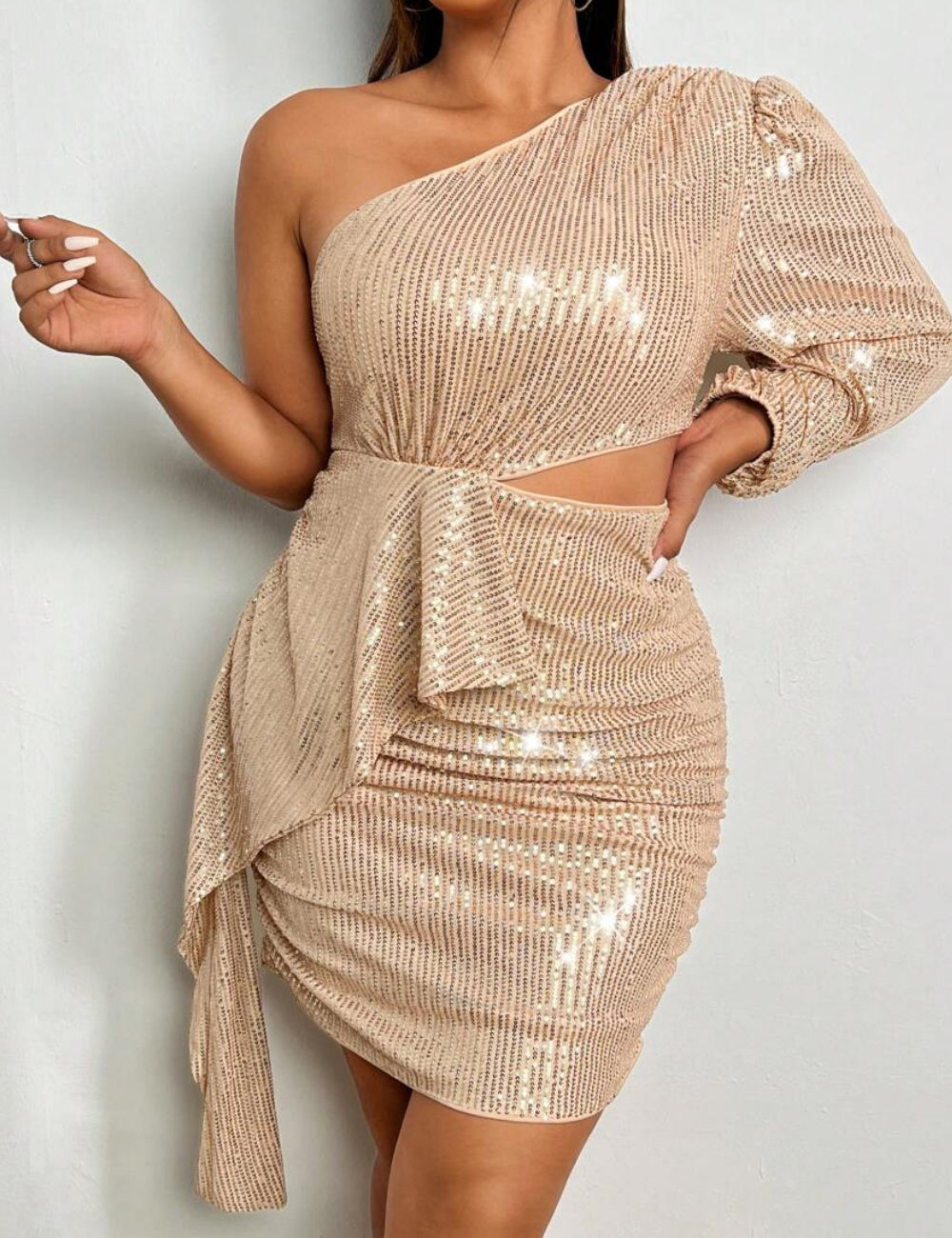 Shein Curve+ miniruha, bézs