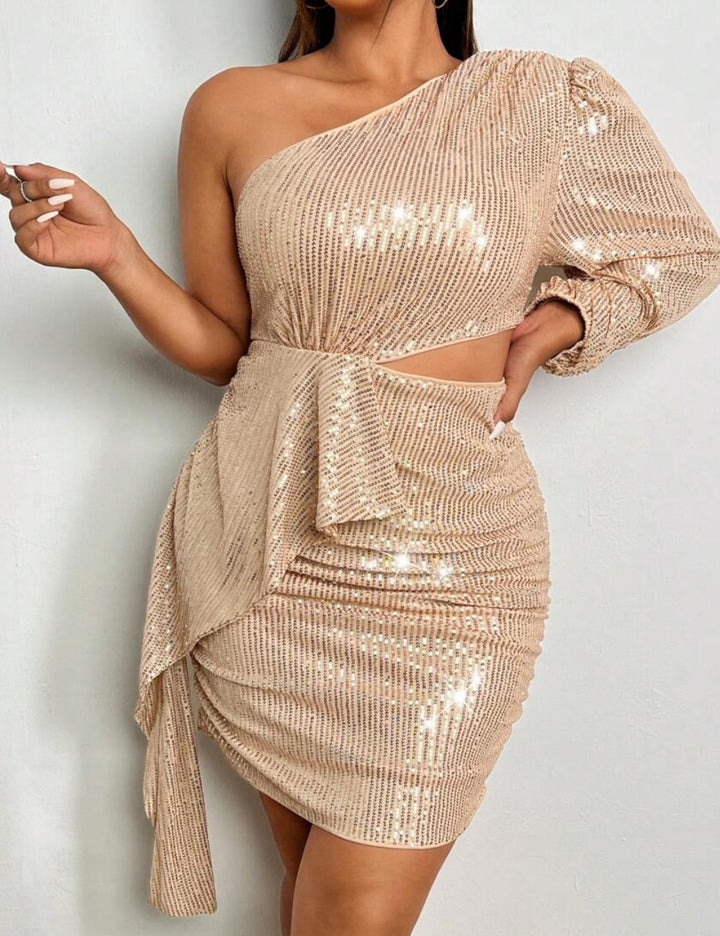 Shein Curve+ miniruha, bézs
