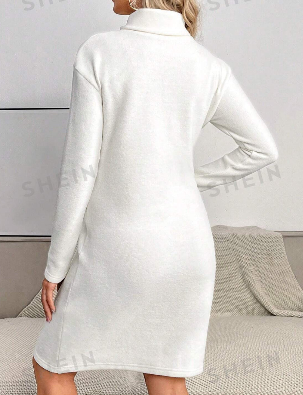 Shein mini ruha, ekrü