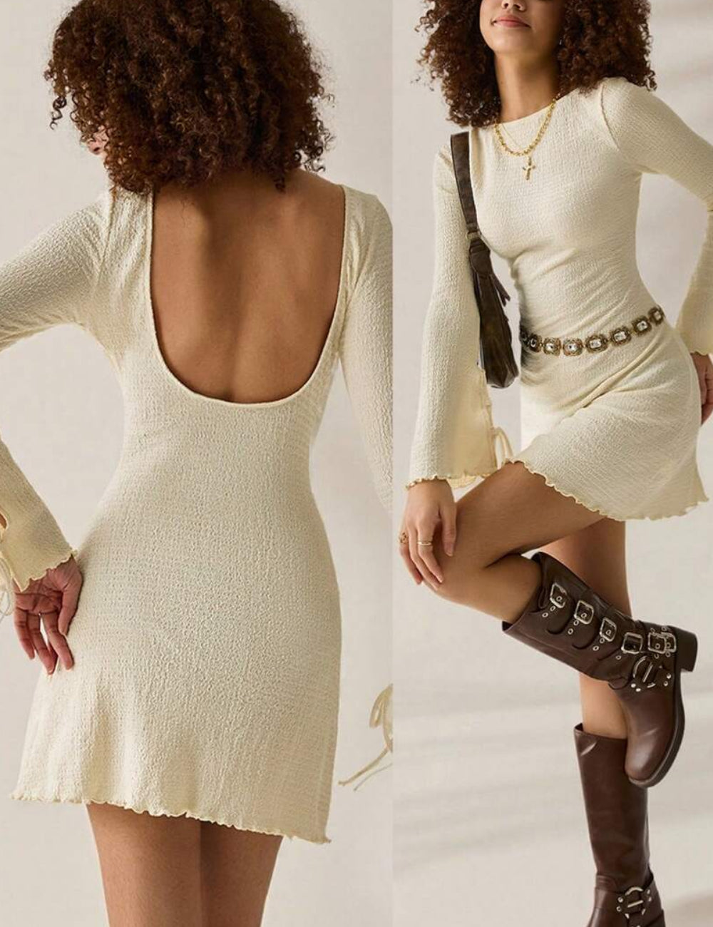 Rochie mini Shein, crem