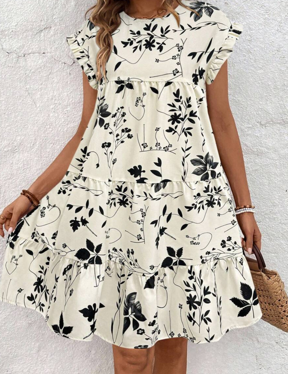 Shein mini ruha, krém