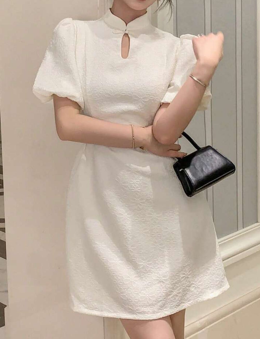 Shein DAZY mini ruha, ekrü