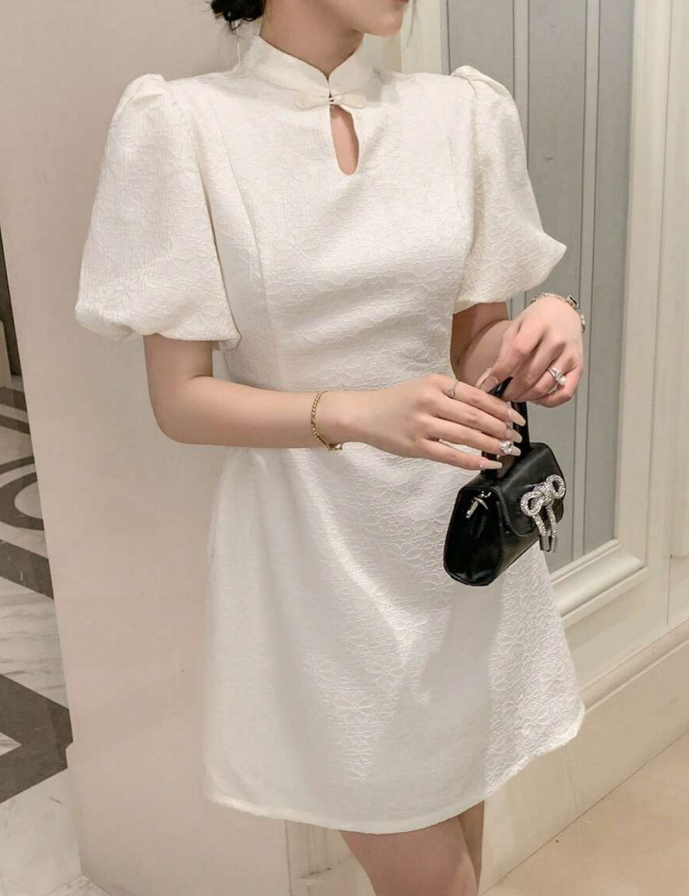 Shein DAZY mini ruha, ekrü