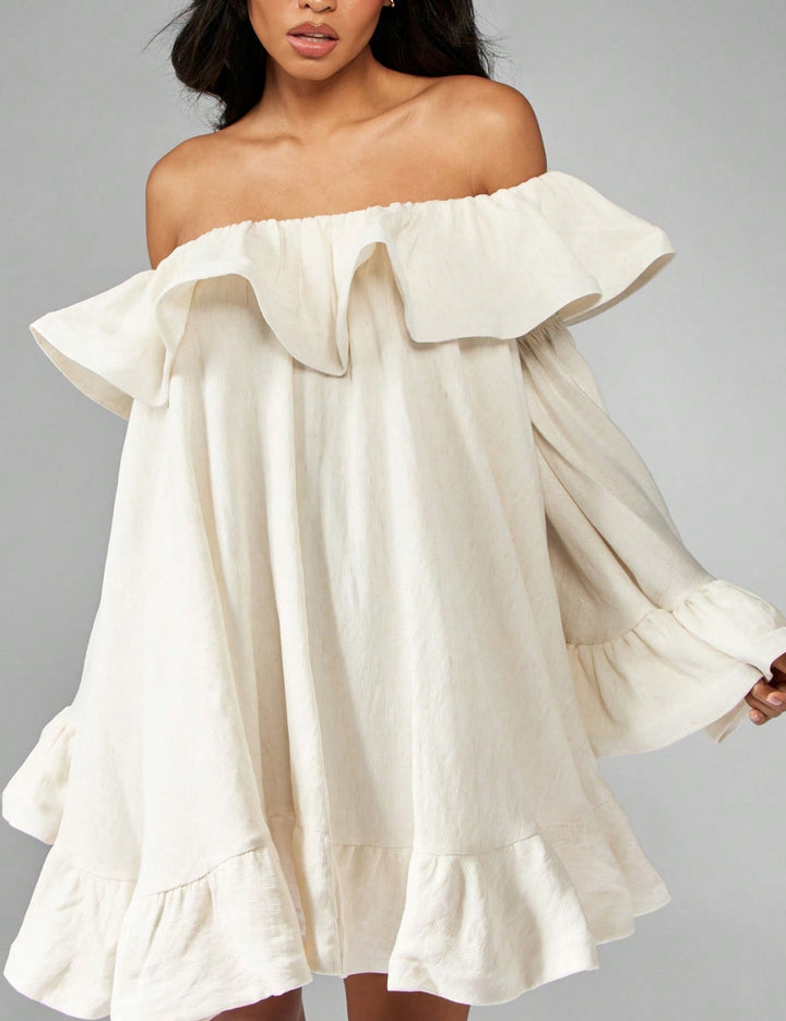 Rochie mini Shein Missguided, crem