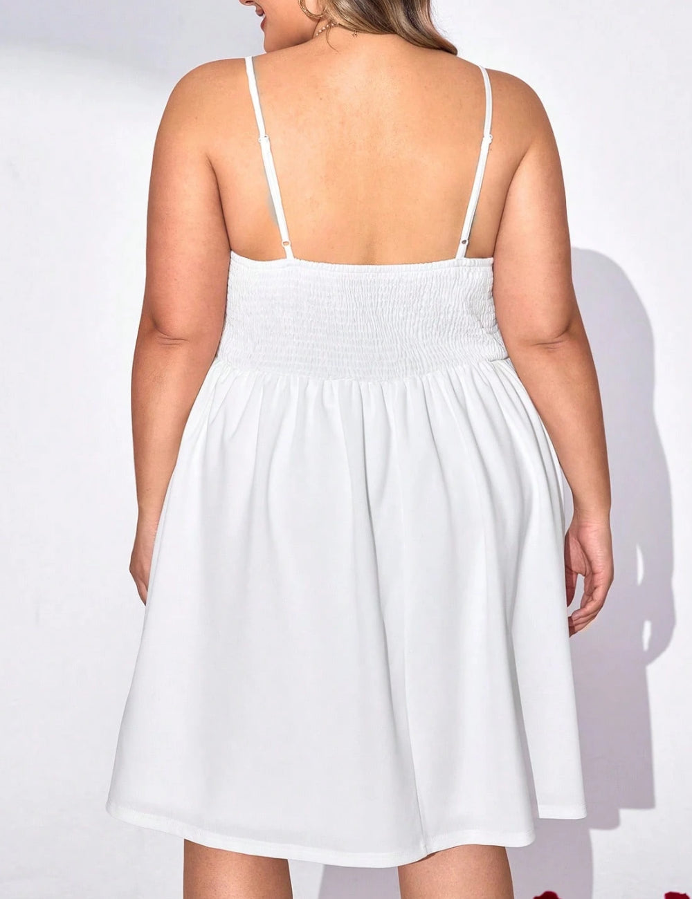Shein Curve+ miniruha, fehér