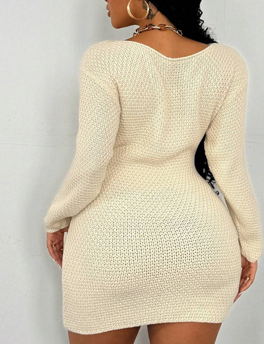 Shein Curve+ miniruha, bézs