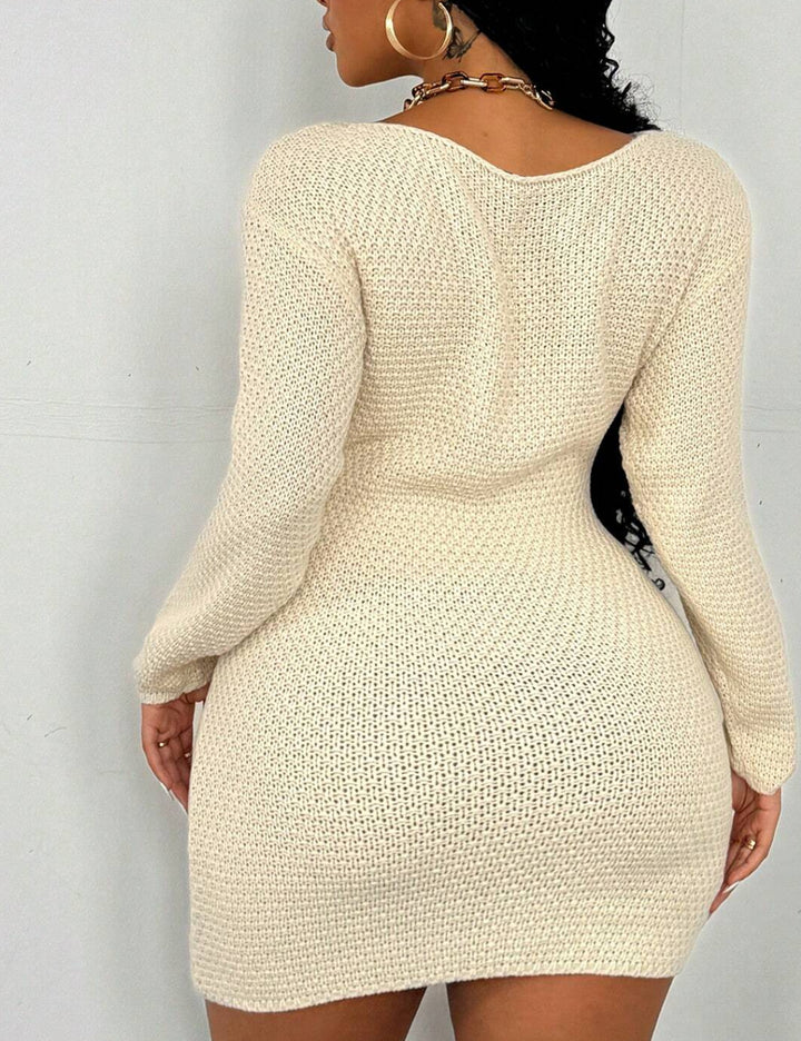 Shein Curve+ miniruha, bézs