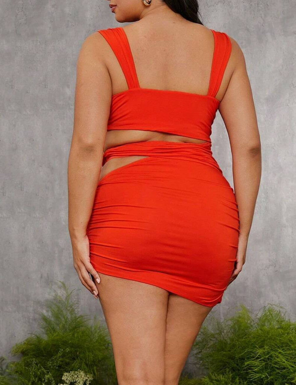 Shein Curve+ miniruha, narancssárga
