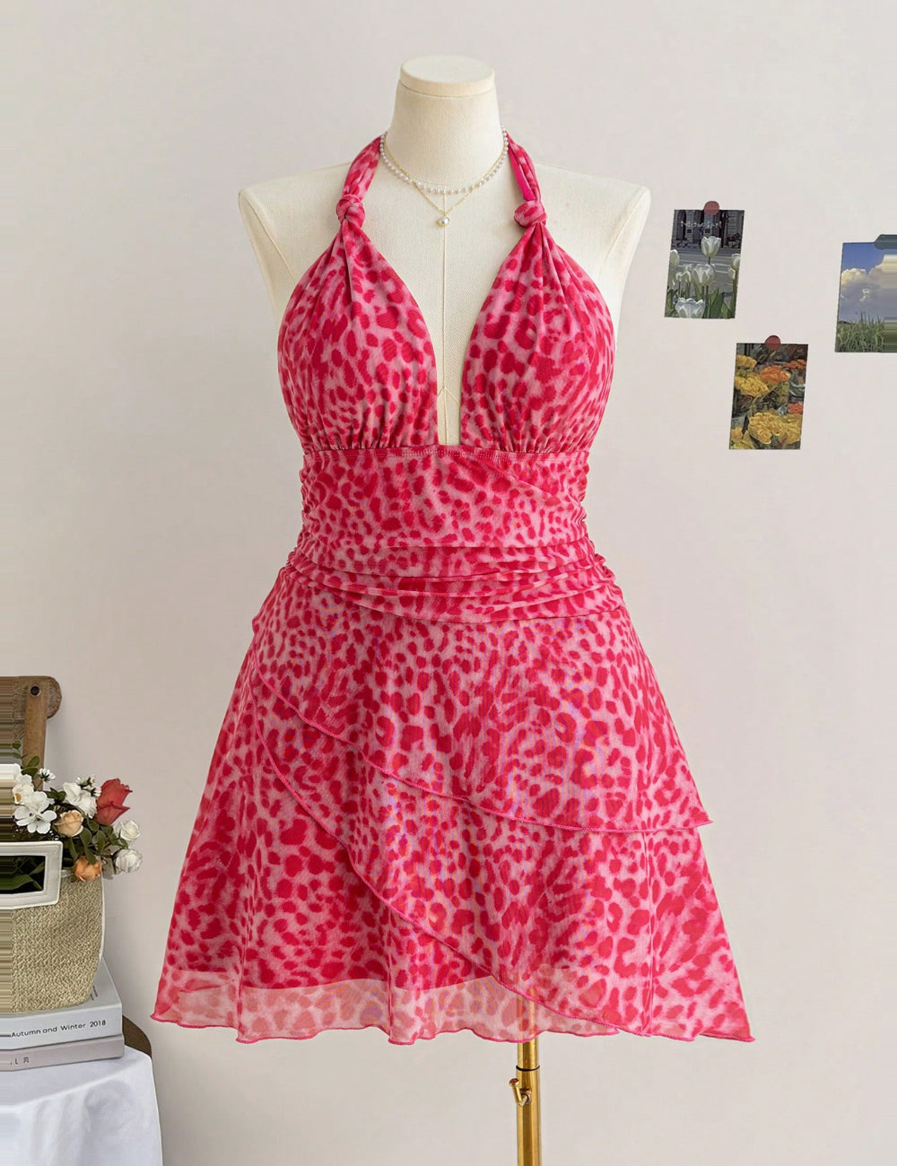 Shein Curve+ miniruha, rózsaszín